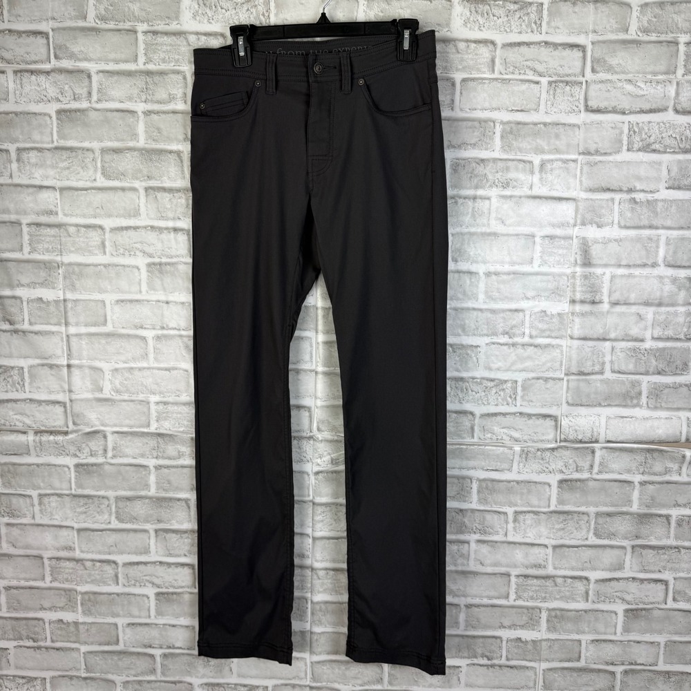 Prana Brion Pant II Mens 30 x32 Slim Charcoal Grey Hiking Travel Pants M4BN34312
